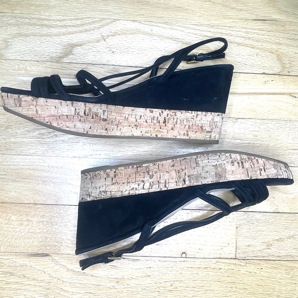PRADA - Authentic Black Suede Cork Platform Sandal - Euro 38 - - Picture 2 of 6